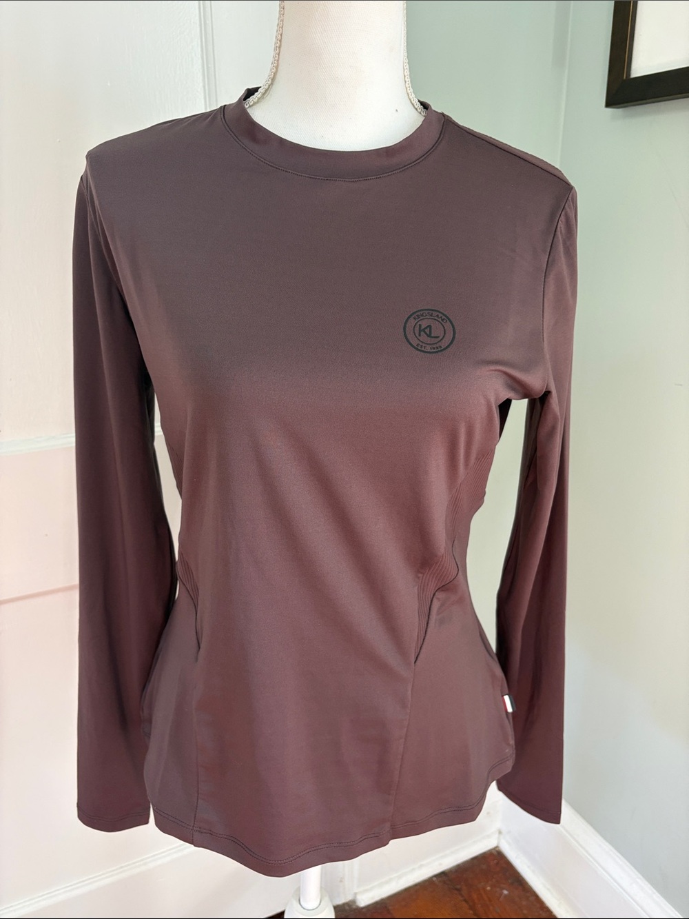 Kingsland LS Mandy Performance Long-Sleeve Equestrian Top Chocolate Brown Large